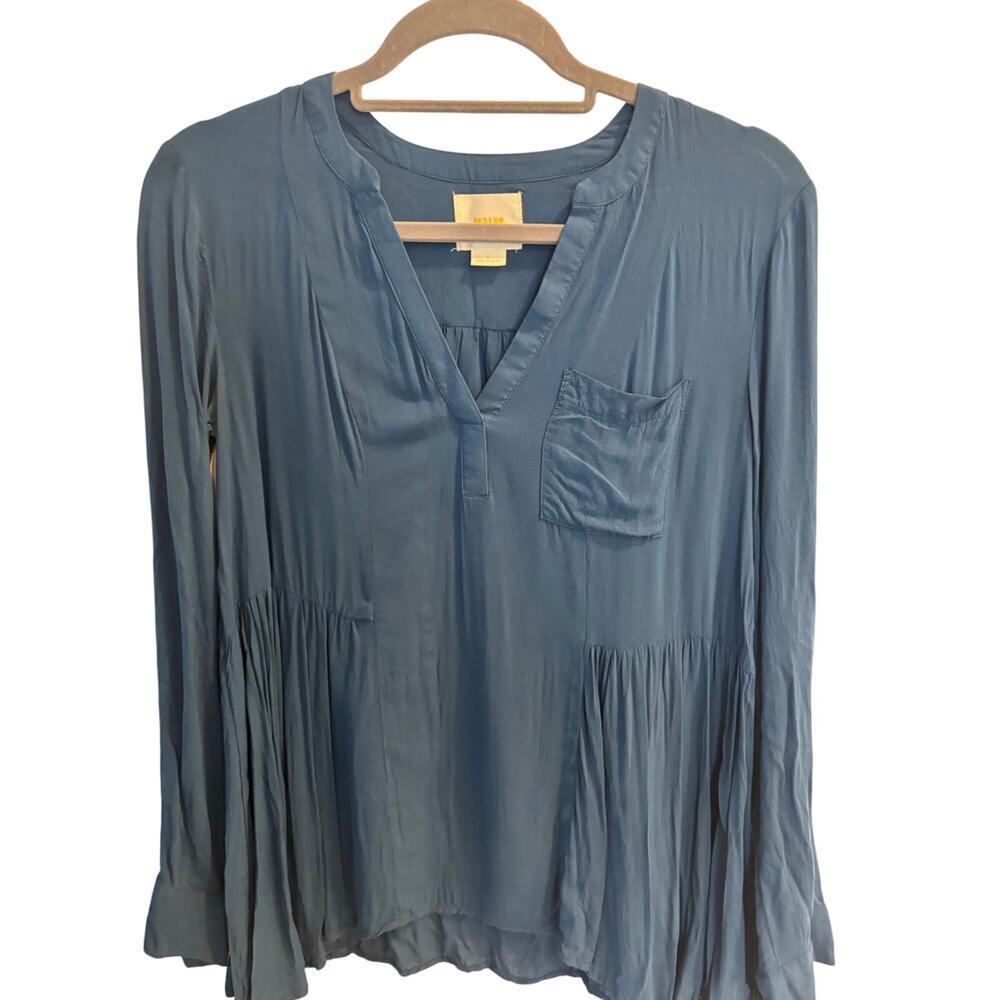 Maeve by Anthroplogie Size 2 Laiken Henley Popover Top Blue